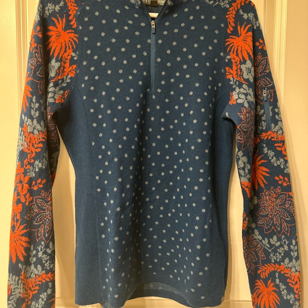 Title Nine Dale of Norway Blue Floral Sweater